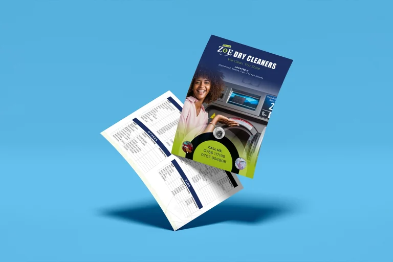 Zoe Drycleaners Pricelist Flyer